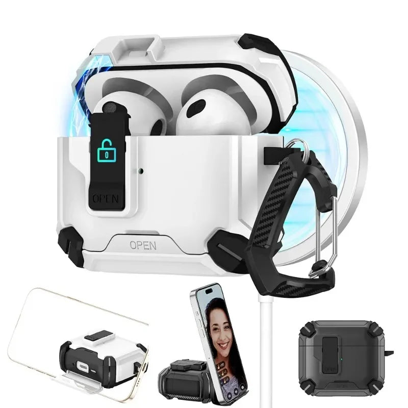 š MagLock⢠AirPods Case ā Magnetic, Dustproof & Kickstand Cover