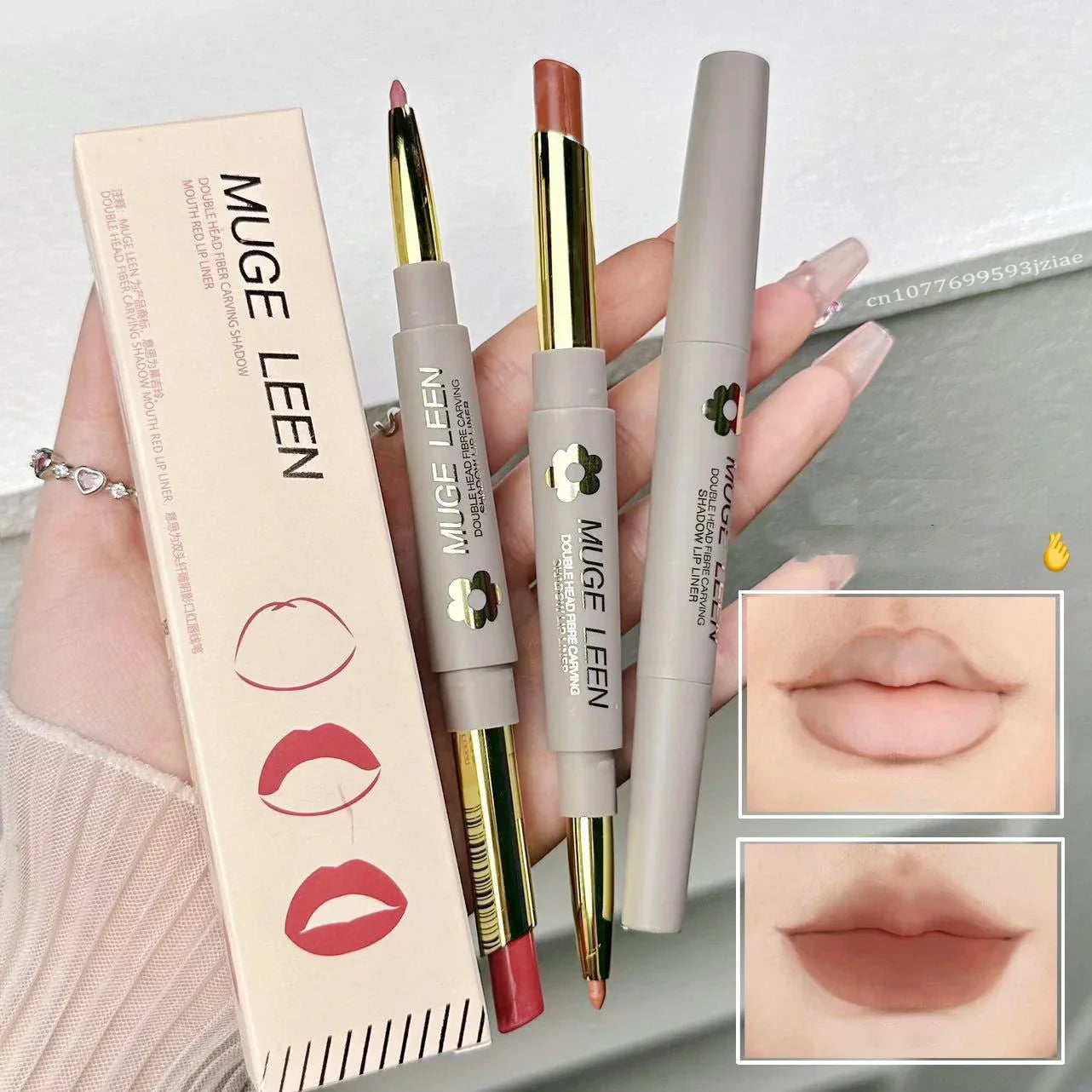 2-in-1 Matte Waterproof Lipstick & Lip Liner – Berry Red