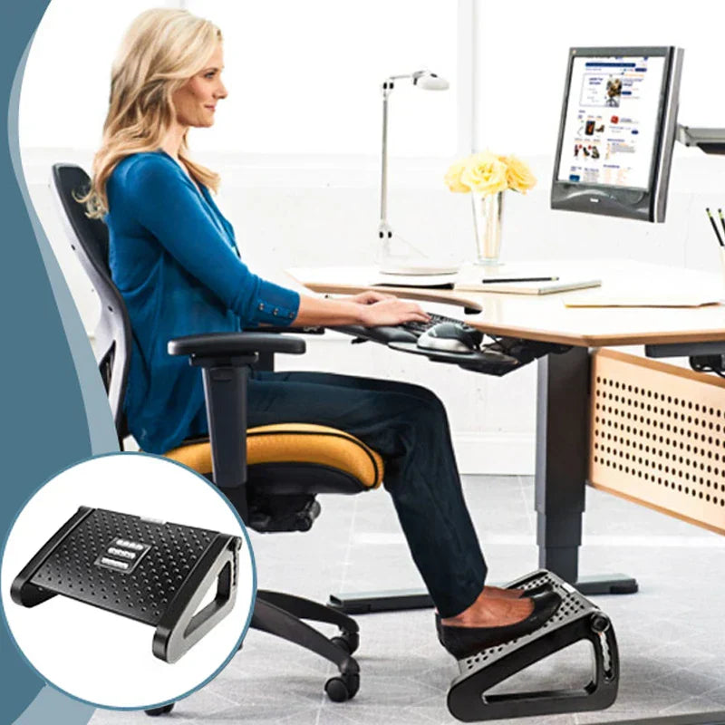 Ergonomic Footrest with Massage Rollers