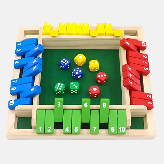 Shut The Box - Wooden Dice Board Family Game