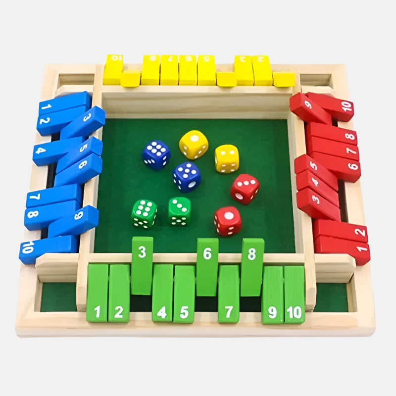 Shut The Box - Wooden Dice Board Family Game