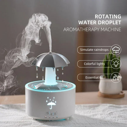 Aromatherapy Rotating Water Droplet LED Umbrella Humidifier – Relax, Refresh, Rejuvenate!