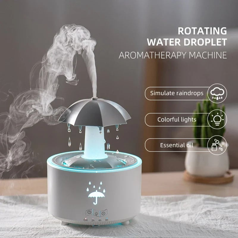 Aromatherapy Rotating Water Droplet LED Umbrella Humidifier – Relax, Refresh, Rejuvenate!