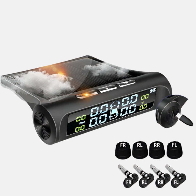 Solar Power Car Tire Pressure Monitoring Tool – Drive with Confidence!