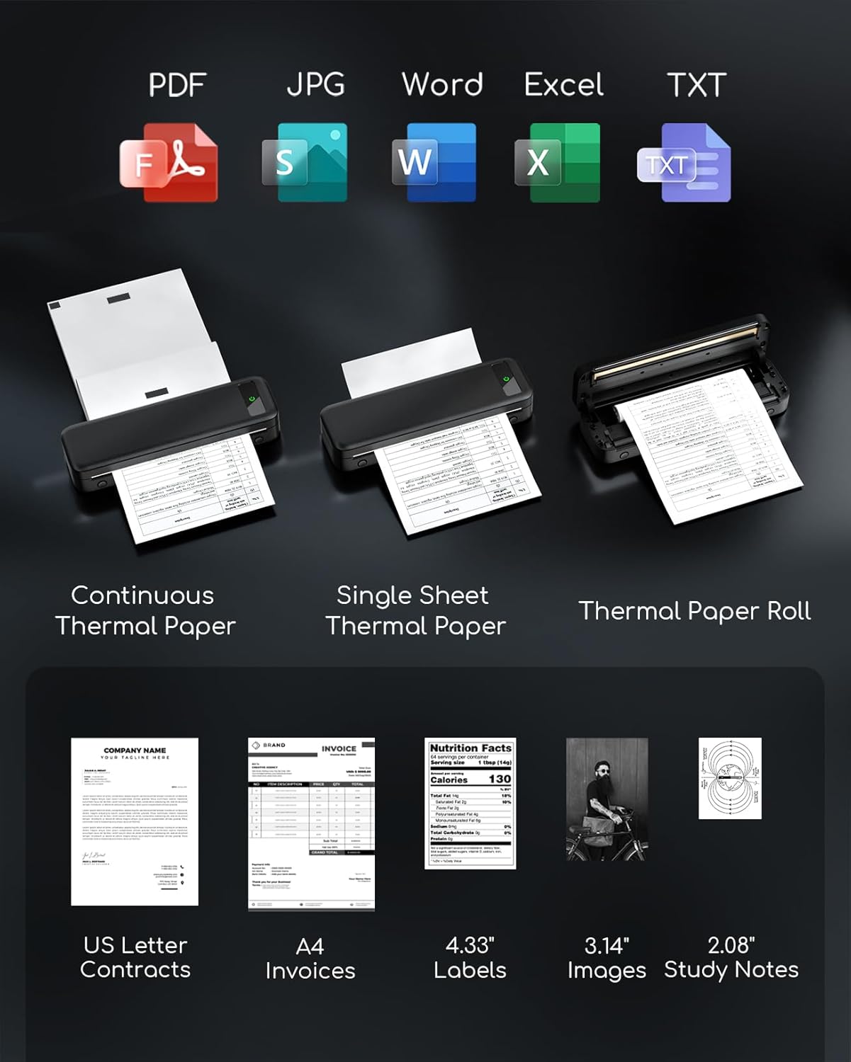 Upgraded Thermal Portable Printer – Print Anytime, Anywhere!