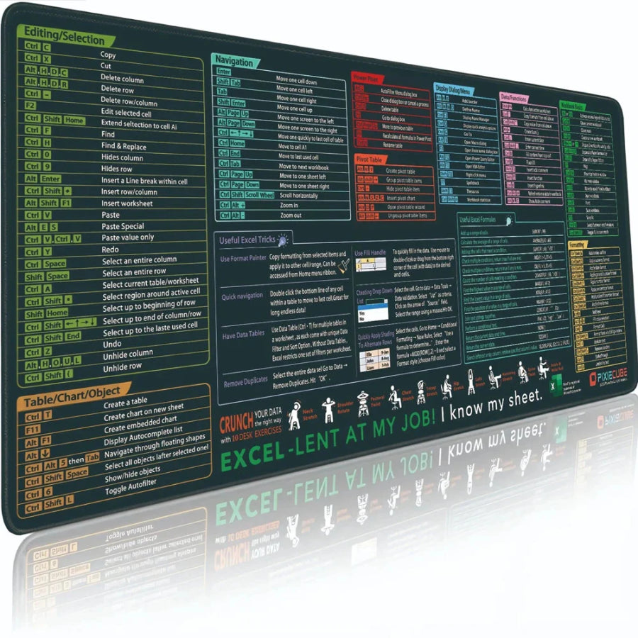 Excel Shortcut Keys Mouse Pad – Work Smarter, Excel Faster!