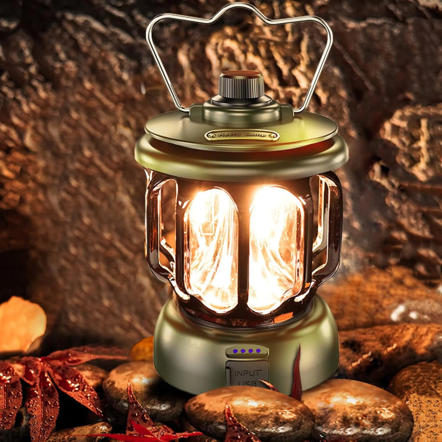 Rechargeable Waterproof Retro Camping Lamp – Style Meets Function!