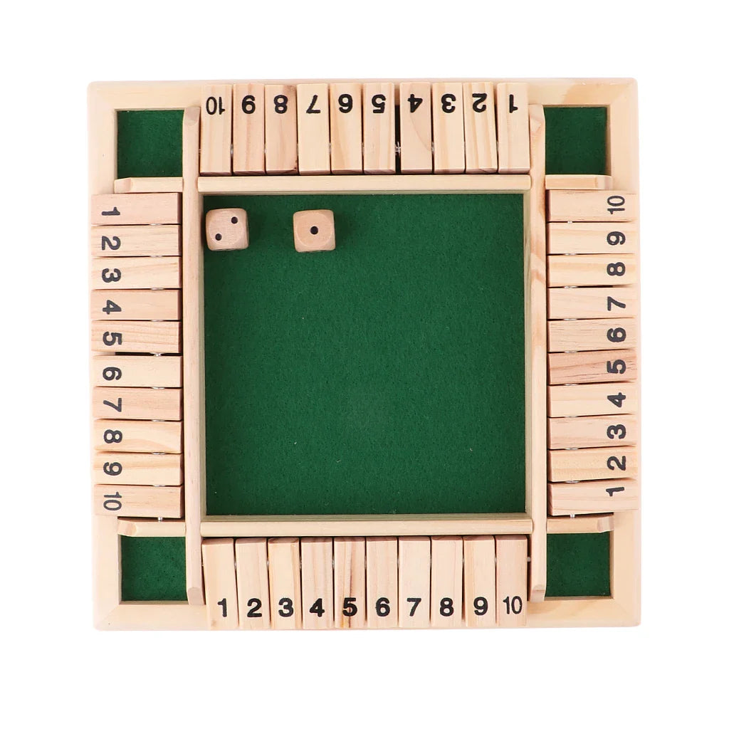 Shut The Box - Wooden Dice Board Family Game