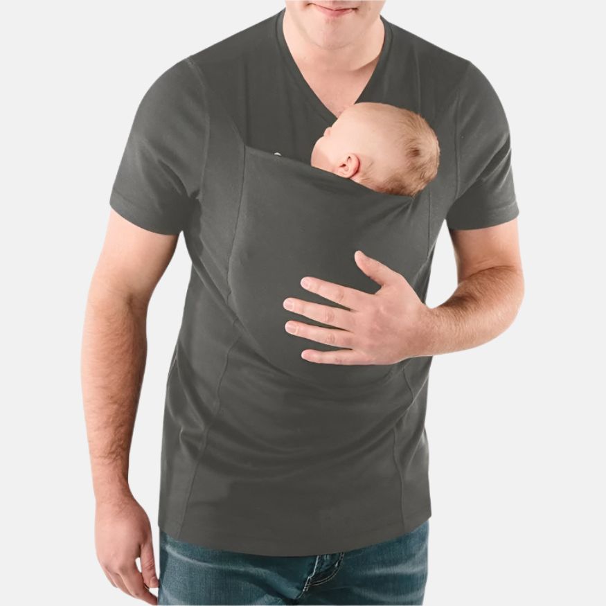 Men’s Baby Carrier Safety Kangaroo Pocket Shirt – Comfort, Bonding & Hands-Free Convenience!