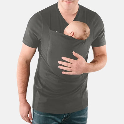 Men’s Baby Carrier Safety Kangaroo Pocket Shirt – Comfort, Bonding & Hands-Free Convenience!