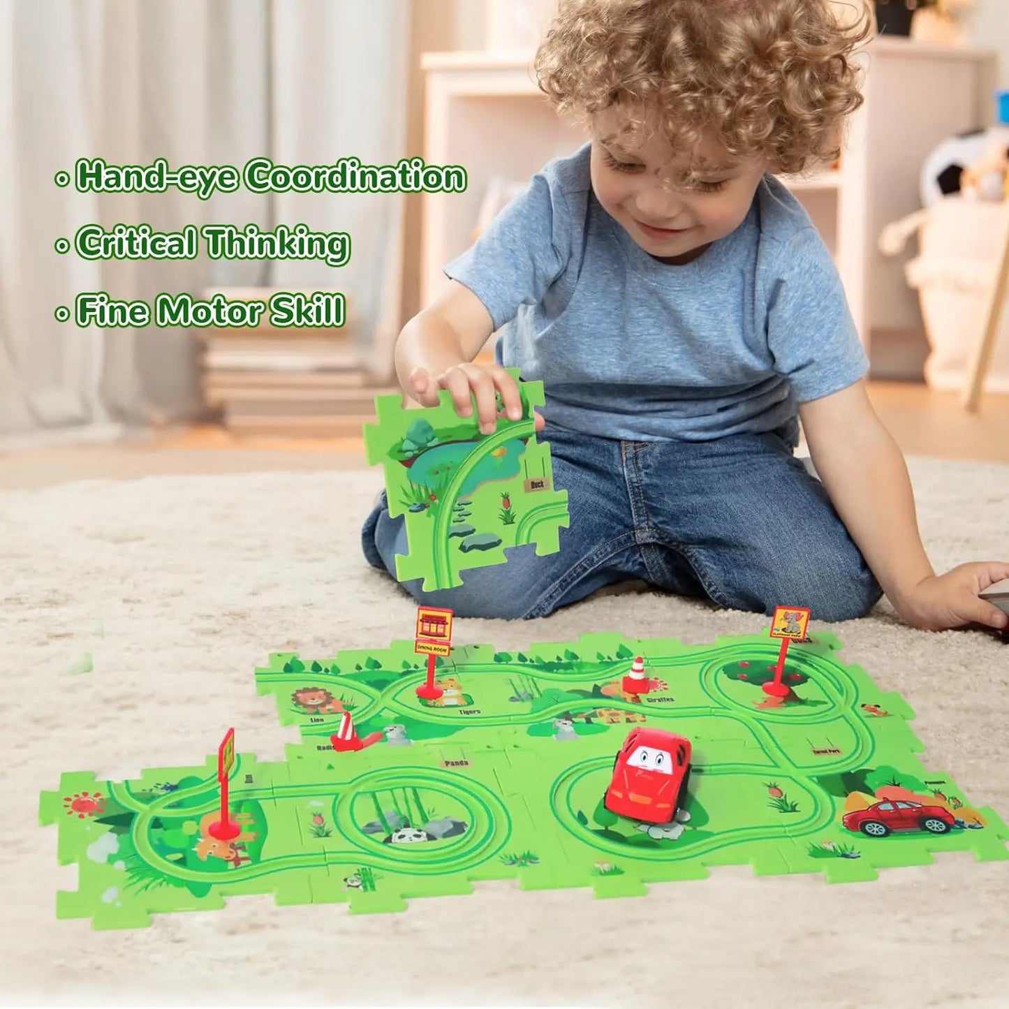 Puzzleracer - Kids Car Track Set – Build, Play & Explore!