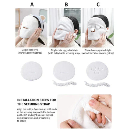 Reusable Cotton Facial Steaming Towel – Warm Compressed Mask