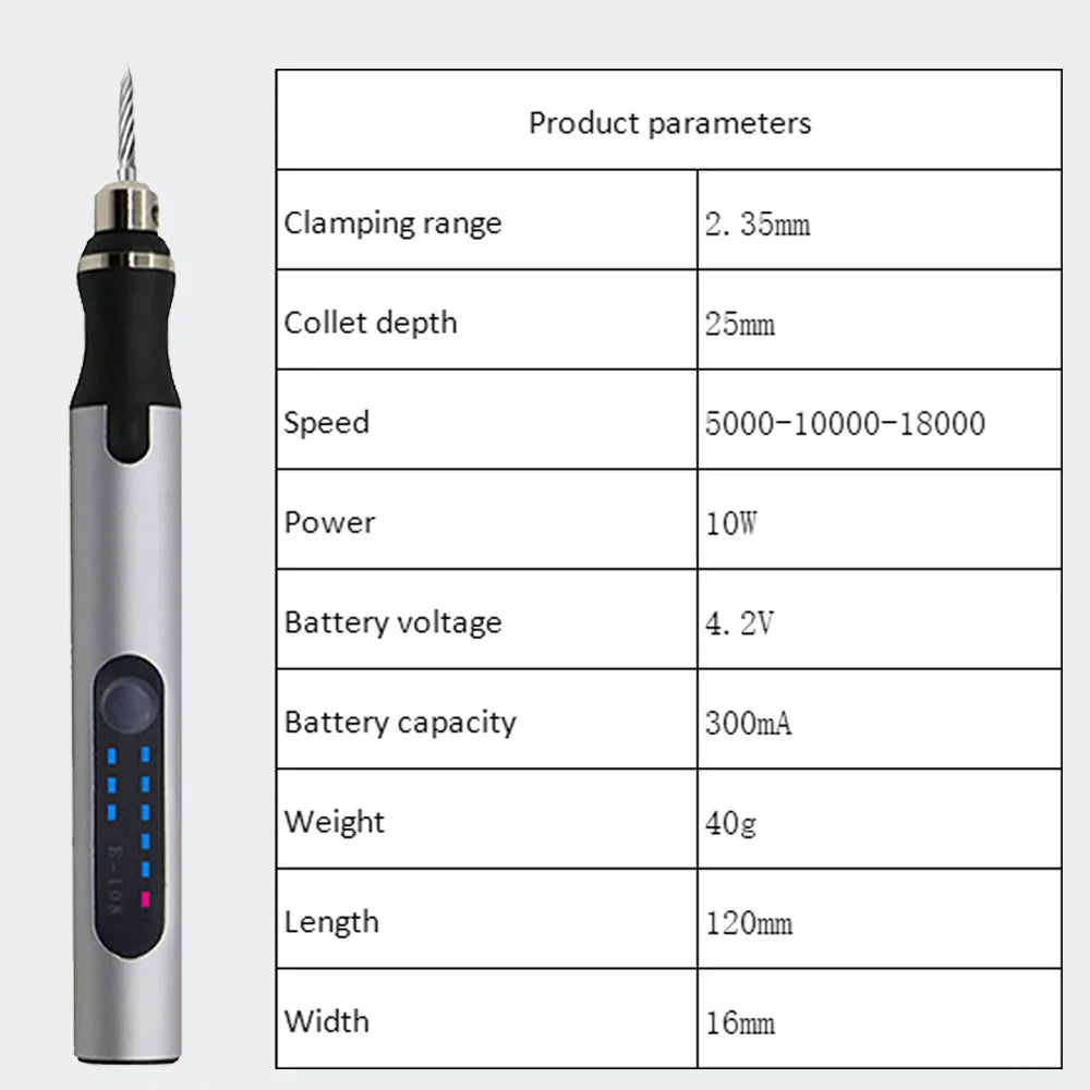 USB Rechargeable Portable Electric Micro-Sanding Engraving Pen – Precision & Creativity at Your Fingertips!