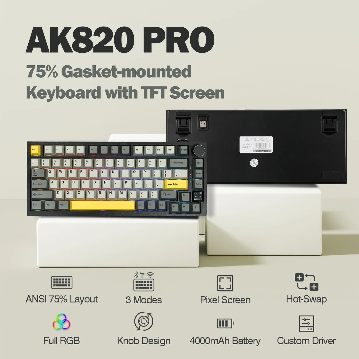 Ajazz AK820 Pro 75% Mechanical Keyboard