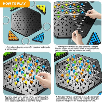 Chain Triangle Chess Triggle Rubber Band Peg Game – A Strategic Battle of Wits!