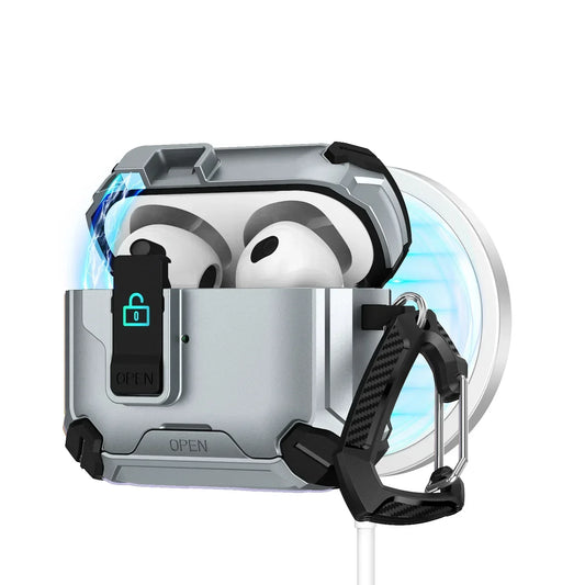 🔐 MagLock™ AirPods Case – Magnetic, Dustproof & Kickstand Cover
