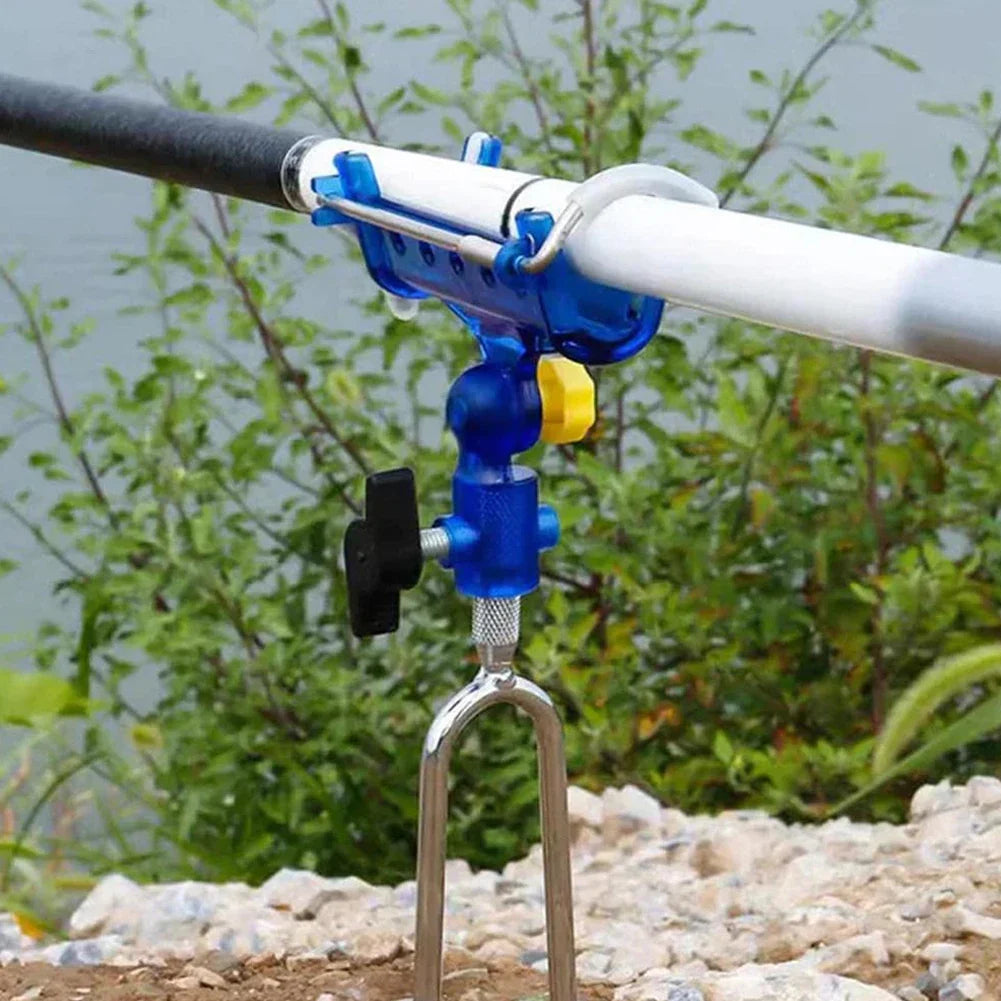 AquaGrip™ 🎣🔒 – 360° Self-Locking Fishing Rod Holder with Adjustable Bracket