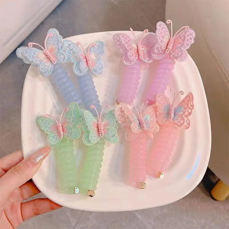 Butterfly Telephone Wire Hair Bands – Cute, Colorful & Perfect for Little Girls