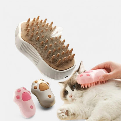 Cat Paw Shaped Steam Brush – The Ultimate 3-in-1 Grooming Tool!