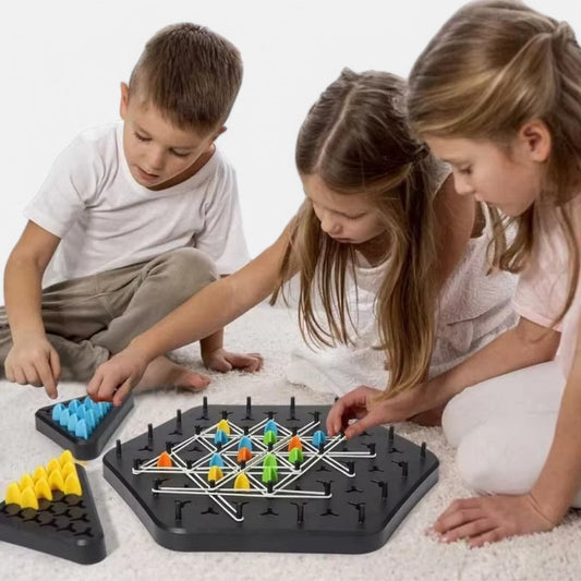 Chain Triangle Chess Triggle Rubber Band Peg Game – A Strategic Battle of Wits!