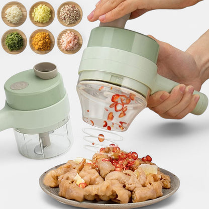 4 In 1 Handheld Electric Vegetable Cutter – Your Ultimate Kitchen Companion!