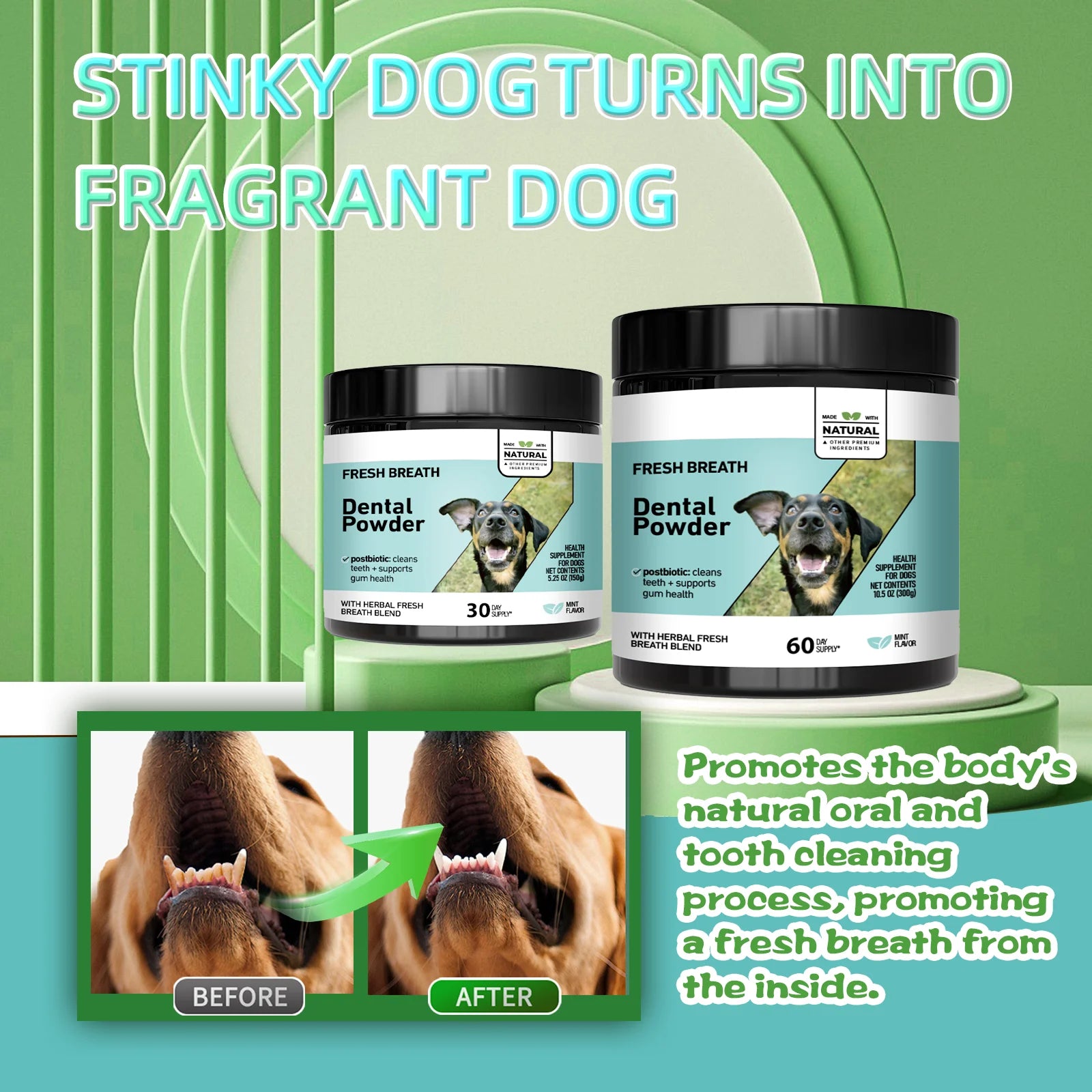 Natural Dog Cat Dental Care Powder