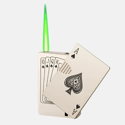 Green Flame Ace Card Torch Flame Lighter – Stylish, Powerful & Lucky!