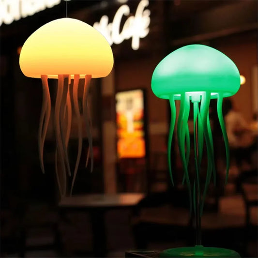Voice Control RGB Gradient Jellyfish Night Light – A Magical Underwater Glow!