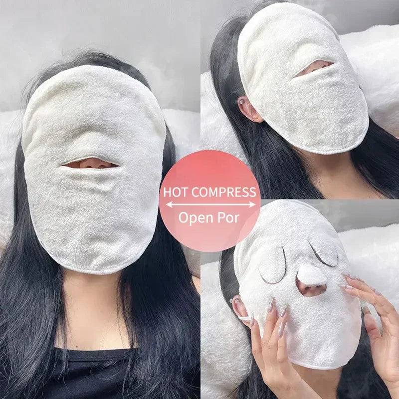 Reusable Cotton Facial Steaming Towel – Warm Compressed Mask