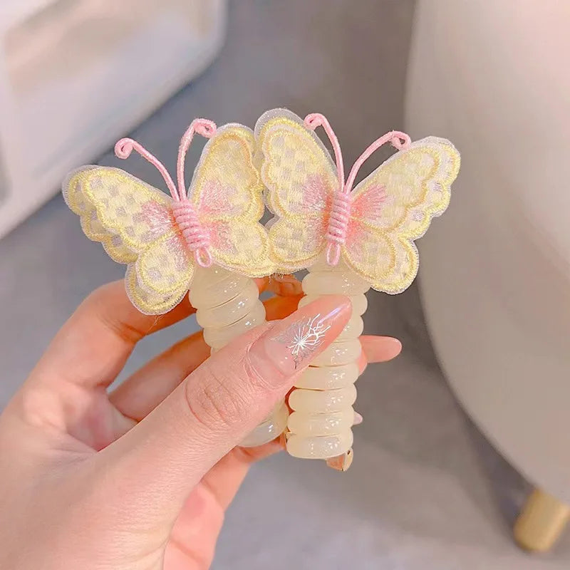 Butterfly Telephone Wire Hair Bands – Cute, Colorful & Perfect for Little Girls