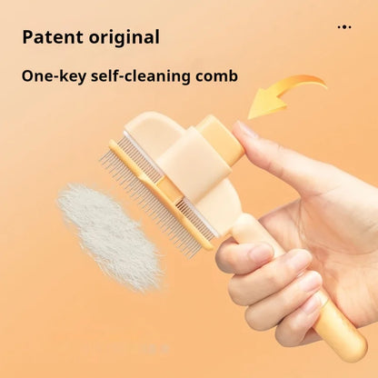Self-Cleaning Pet Flea Comb Grooming Brush – Keep Your Pet Happy & Pest-Free!