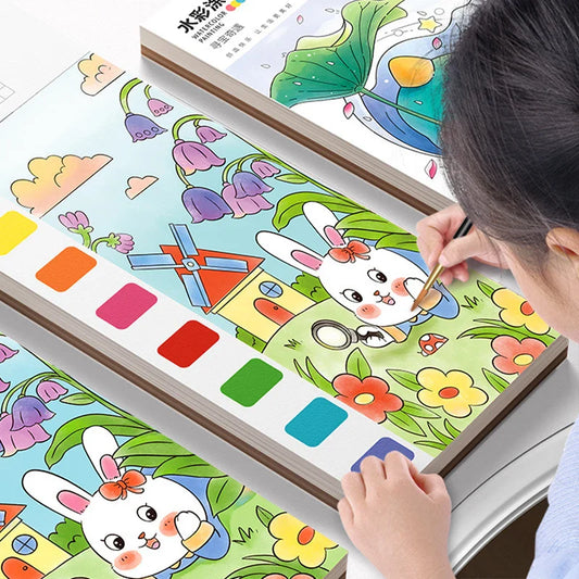 Portable Watercolor Painting Book for Kids