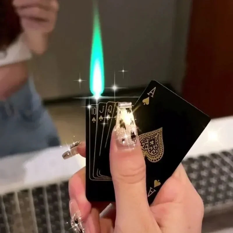 Green Flame Ace Card Torch Flame Lighter – Stylish, Powerful & Lucky!