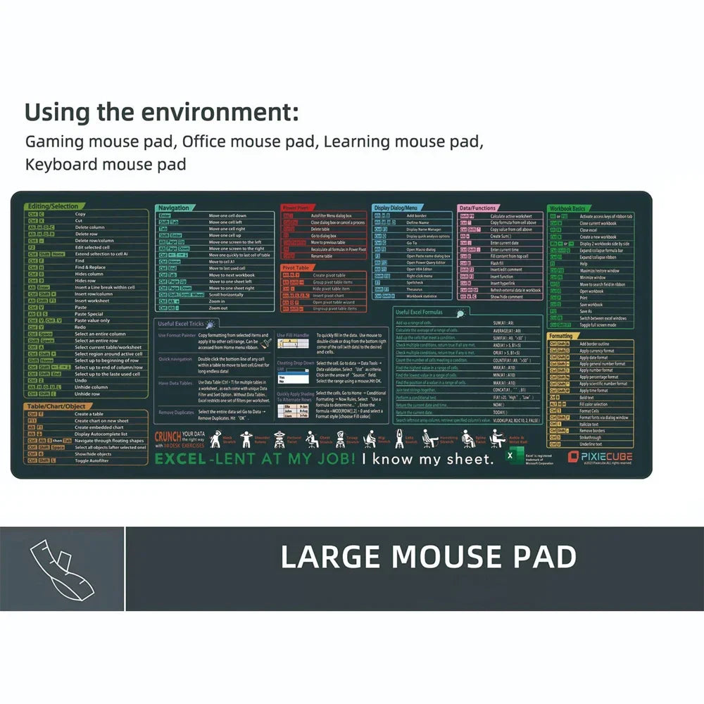 Excel Shortcut Keys Mouse Pad – Work Smarter, Excel Faster!