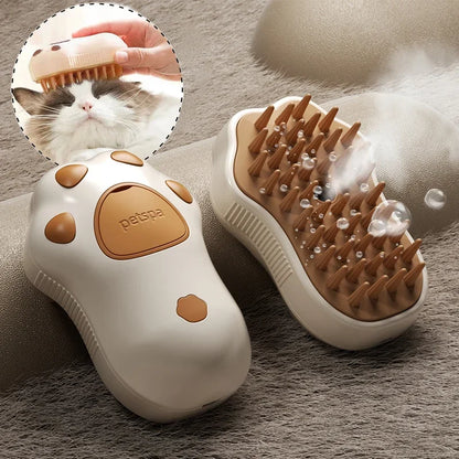 Cat Paw Shaped Steam Brush – The Ultimate 3-in-1 Grooming Tool!