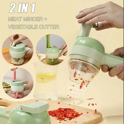 4 In 1 Handheld Electric Vegetable Cutter – Your Ultimate Kitchen Companion!