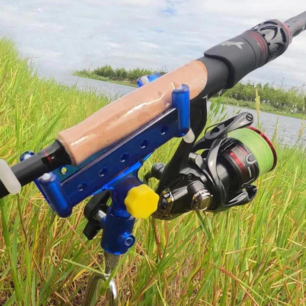 AquaGrip™ 🎣🔒 – 360° Self-Locking Fishing Rod Holder with Adjustable Bracket