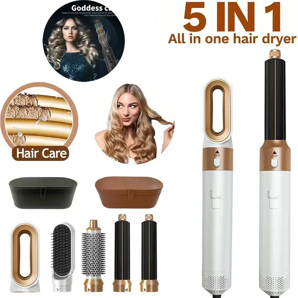 5-in-1 Professional Negative Ionic Hair Styler – Style, Protect, and Shine!