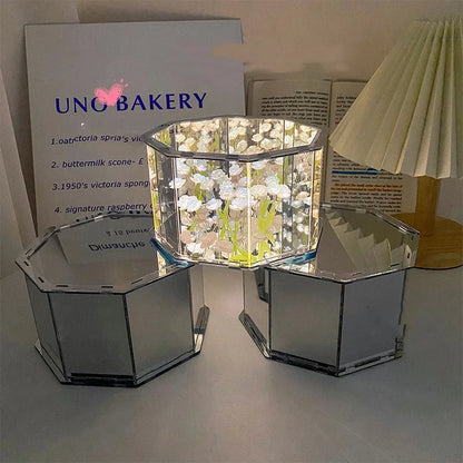 DIY Flowers Mirror Cube Lamp – Elegant Touch for Any Space!