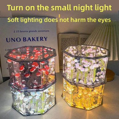 DIY Flowers Mirror Cube Lamp – Elegant Touch for Any Space!