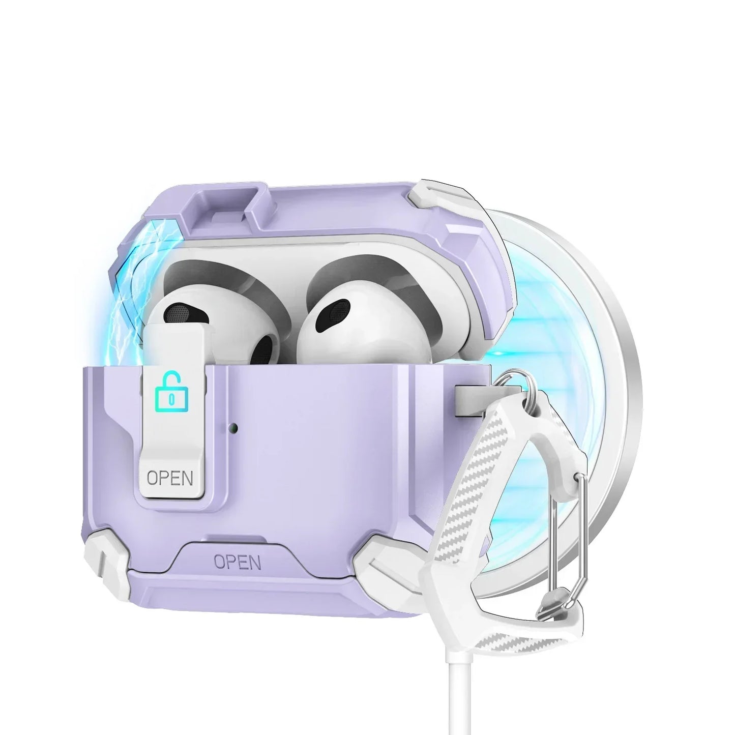 🔐 MagLock™ AirPods Case – Magnetic, Dustproof & Kickstand Cover