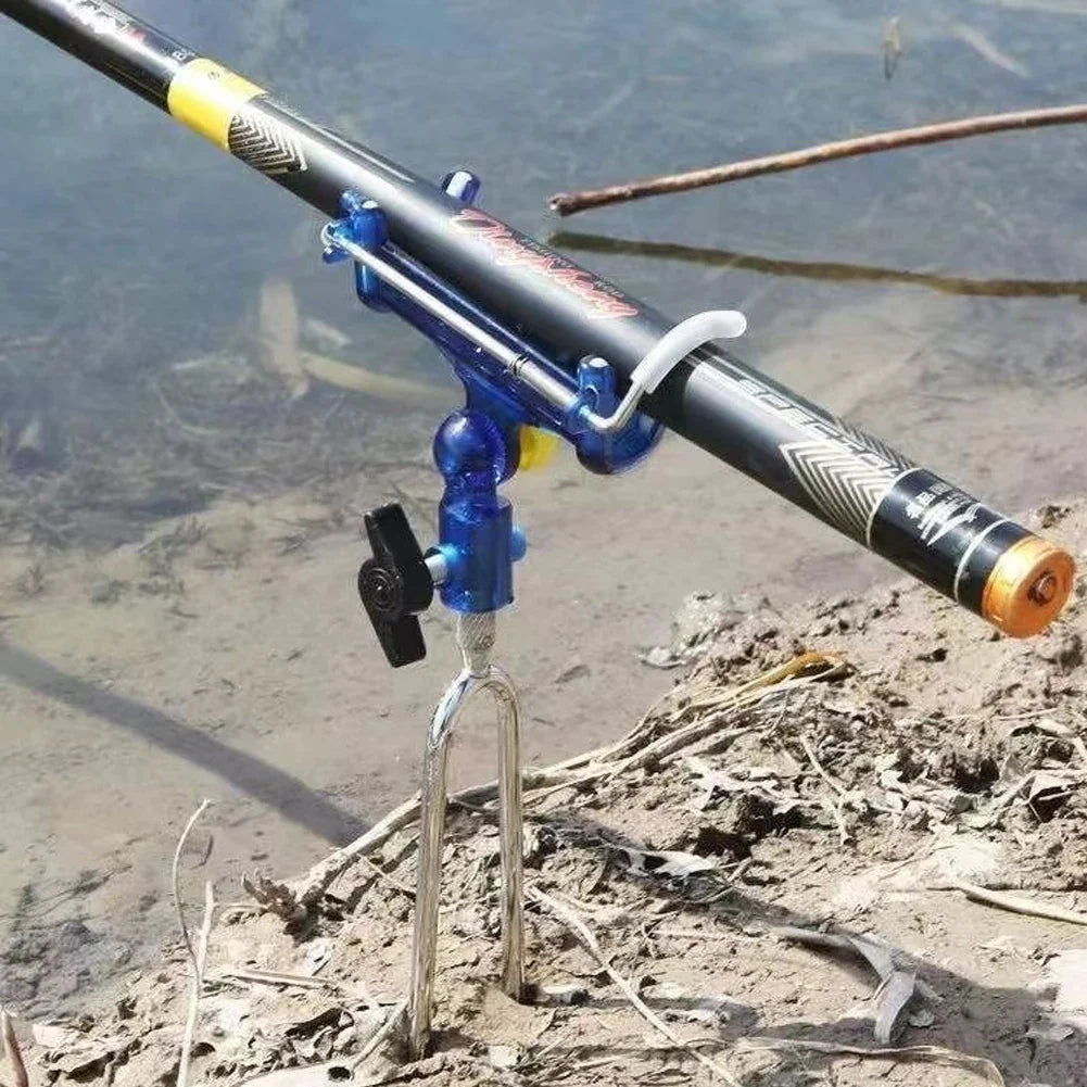 AquaGrip™ 🎣🔒 – 360° Self-Locking Fishing Rod Holder with Adjustable Bracket