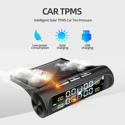 Solar Power Car Tire Pressure Monitoring Tool – Drive with Confidence!