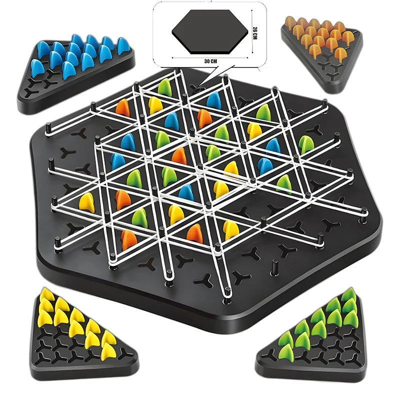 Chain Triangle Chess Triggle Rubber Band Peg Game – A Strategic Battle of Wits!