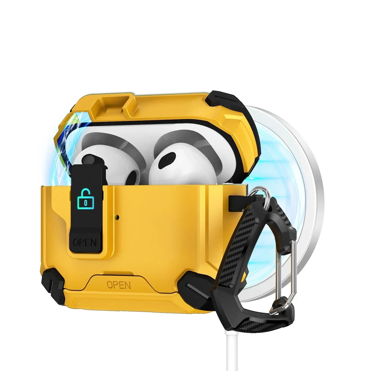 🔐 MagLock™ AirPods Case – Magnetic, Dustproof & Kickstand Cover