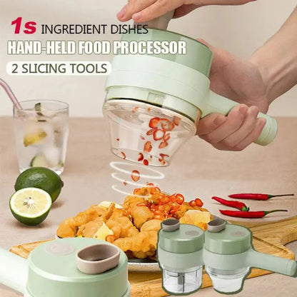 4 In 1 Handheld Electric Vegetable Cutter – Your Ultimate Kitchen Companion!