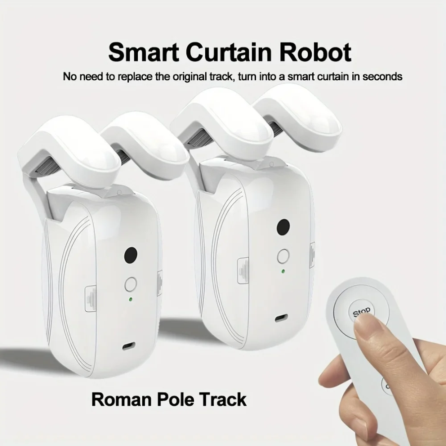 2PCS Smart Curtain Opener With Remote Control – Effortless Smart Home Automation!