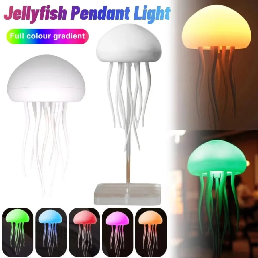 Voice Control RGB Gradient Jellyfish Night Light – A Magical Underwater Glow!
