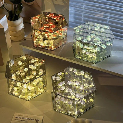 DIY Flowers Mirror Cube Lamp – Elegant Touch for Any Space!