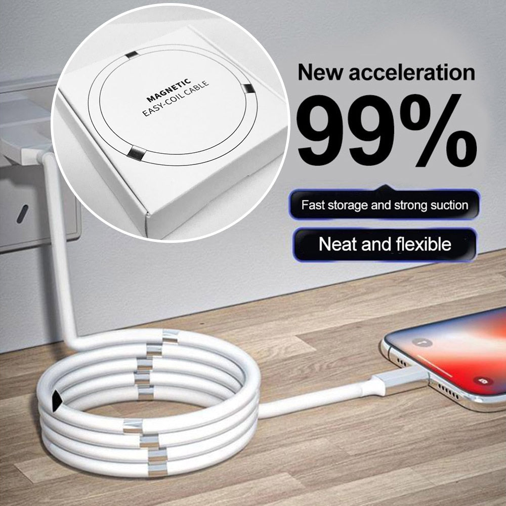 Retractable Fast Charging Magnetic Data Cable